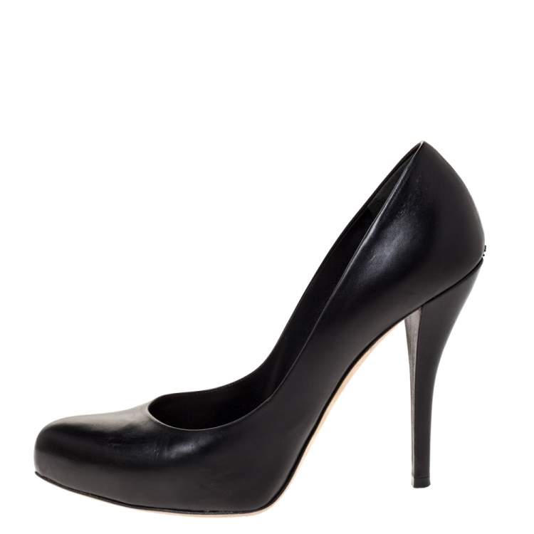 Pre Owned Dior Black Leather Miss Dior Pointed Toe Pumps Size 38