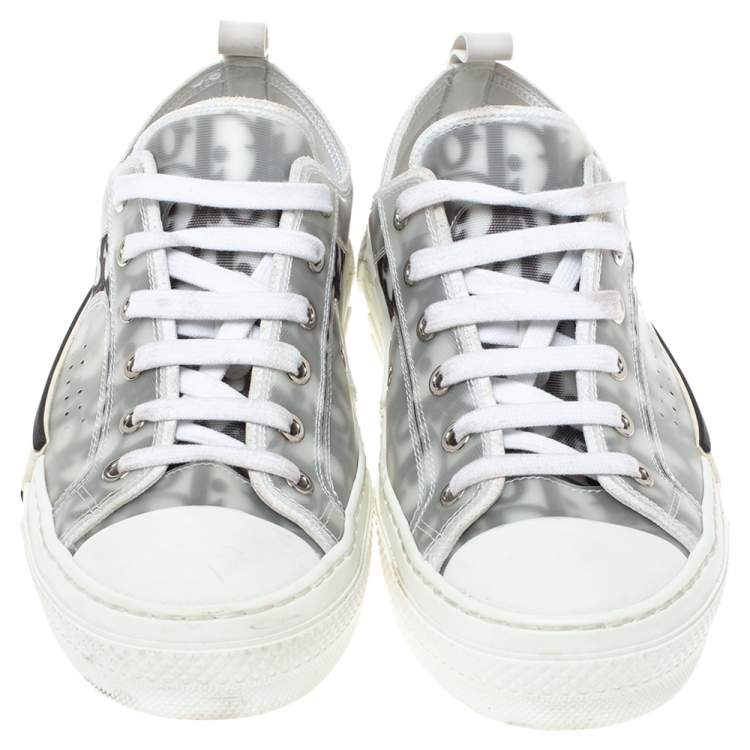 Pre Owned Dior White Oblique Mesh B23 Low Top Sneakers Size 38