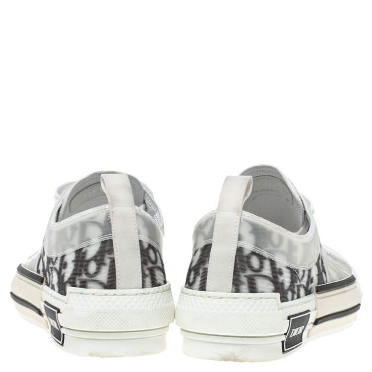 Pre Owned Dior White Oblique Mesh B23 Low Top Sneakers Size 38