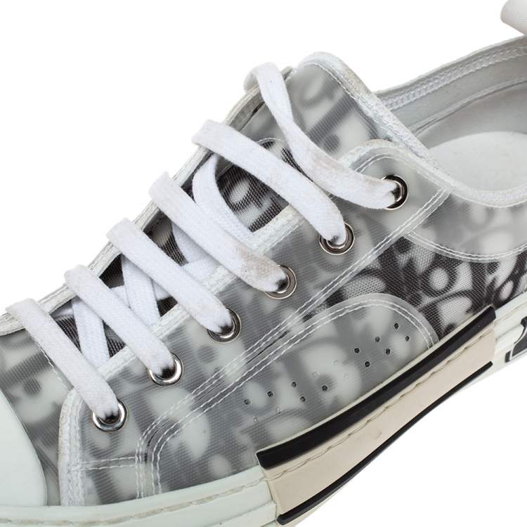 Pre Owned Dior White Oblique Mesh B23 Low Top Sneakers Size 38