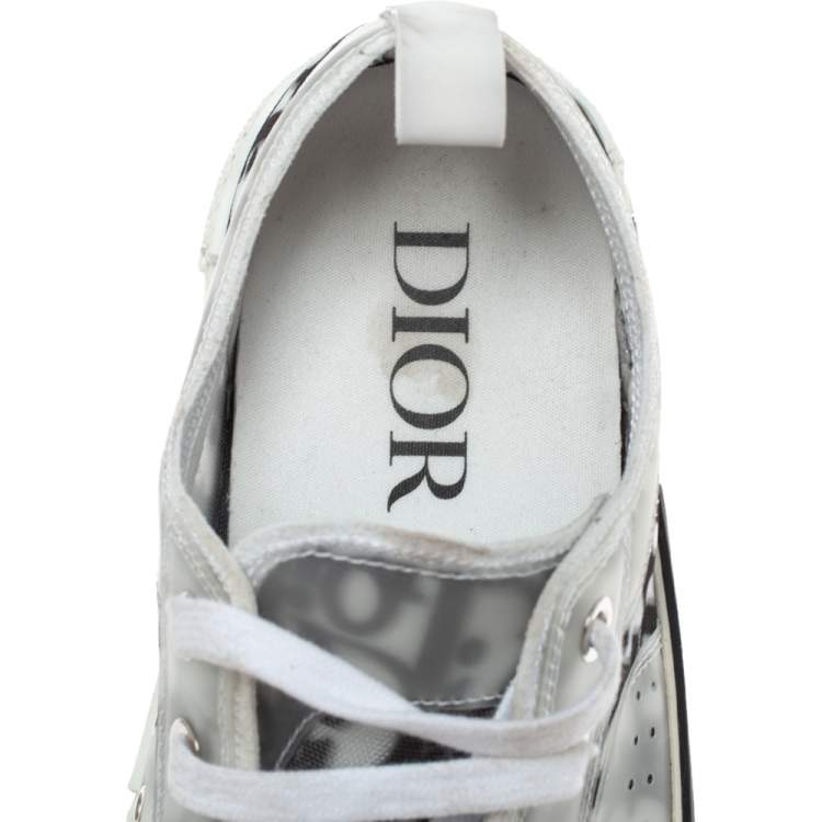 Pre Owned Dior White Oblique Mesh B23 Low Top Sneakers Size 38