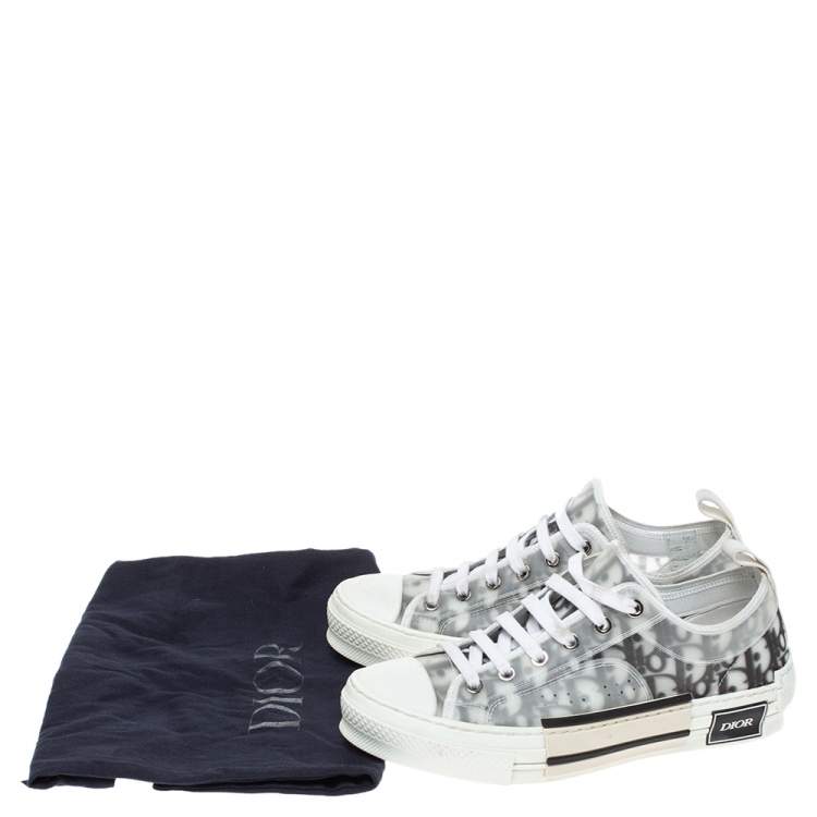 Pre Owned Dior White Oblique Mesh B23 Low Top Sneakers Size 38