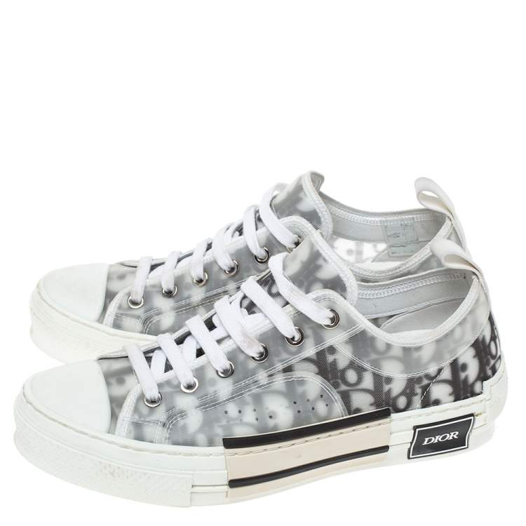 Pre Owned Dior White Oblique Mesh B23 Low Top Sneakers Size 38
