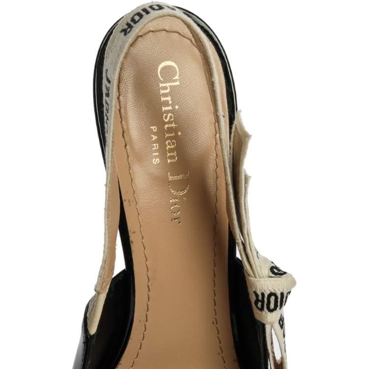 Pre Owned Dior Black Patent Leather J'adior Slingback Pumps Size 41