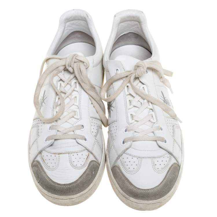 Pre Owned Dior White Leather D-Bee Low Top Sneakers Size 39