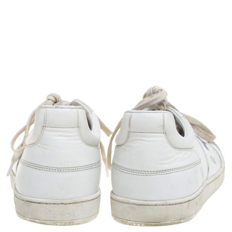 Pre Owned Dior White Leather D-Bee Low Top Sneakers Size 39