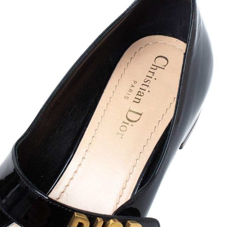 Pre Owned Dior Black Patent Leather Baby-D Mary Jane Pumps Size 40.5