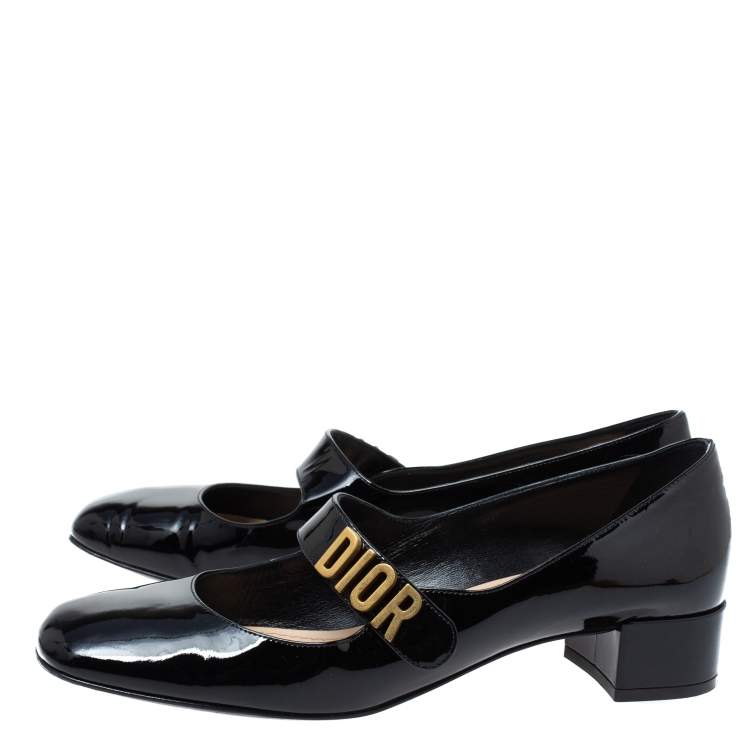 Pre Owned Dior Black Patent Leather Baby-D Mary Jane Pumps Size 40.5