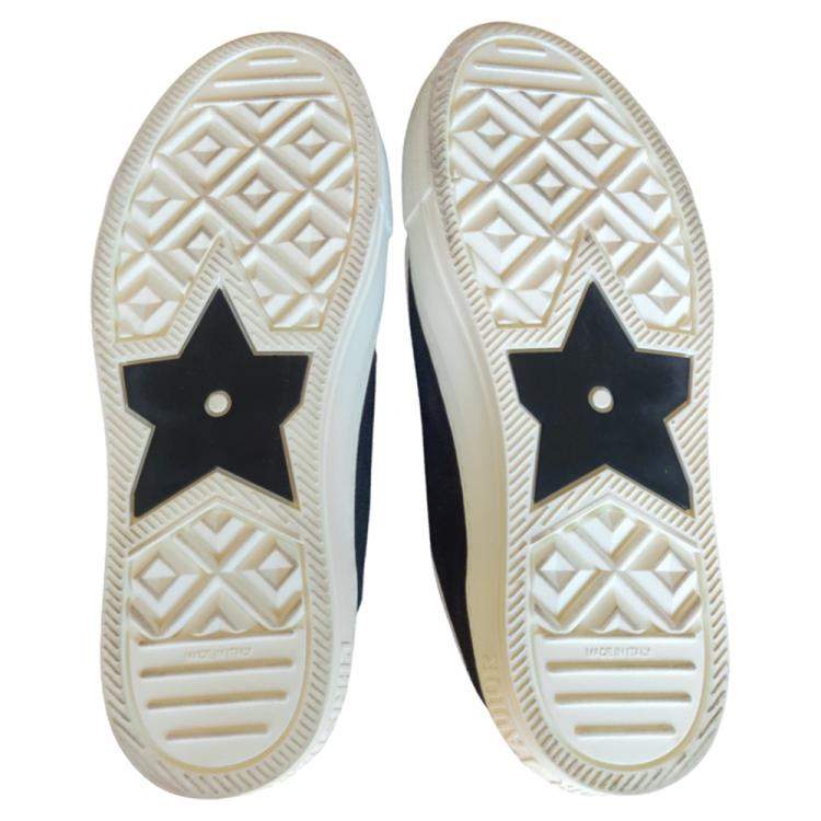 Pre Owned Dior Black/White Walk'n'Dior Canvas and Leather Sneakers Size EU 37