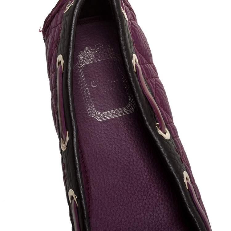 Pre Owned Dior Magenta Cannage Leather Tassel Detail Slip On Loafers Size 38
