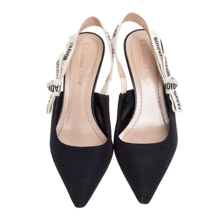 Pre Owned Dior Black Technical Canvas J'adior Slingback Sandals Size 36
