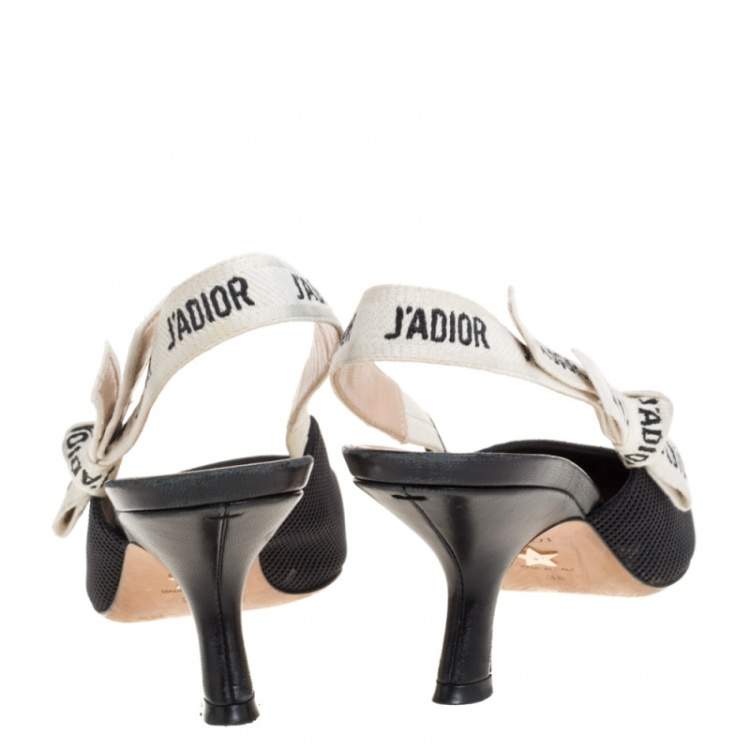 Pre Owned Dior Black Technical Canvas J'adior Slingback Sandals Size 36