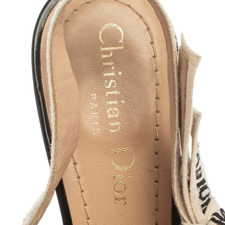 Pre Owned Dior Black Patent Leather J'adior Slingback Sandals Size 35.5