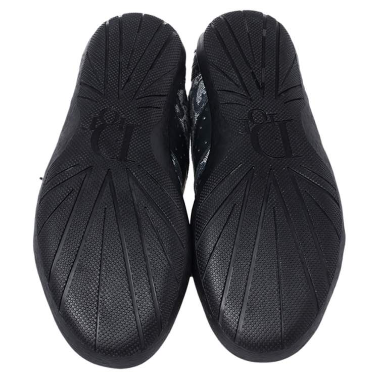 مملوكة مسبقًا Dior Blue Leather and Diorissimo Canvas Low Top Sneakers Size 40