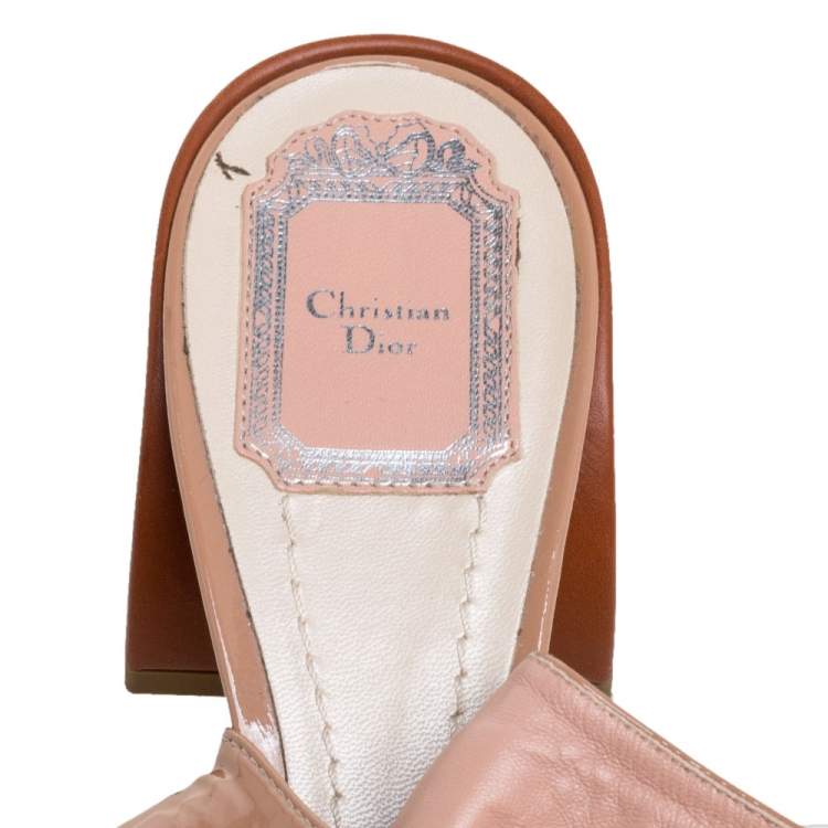 Pre Owned Dior Multicolor Patent Leather Conquest Buckle Detail Ankle Wrap Sandals Size 40.5