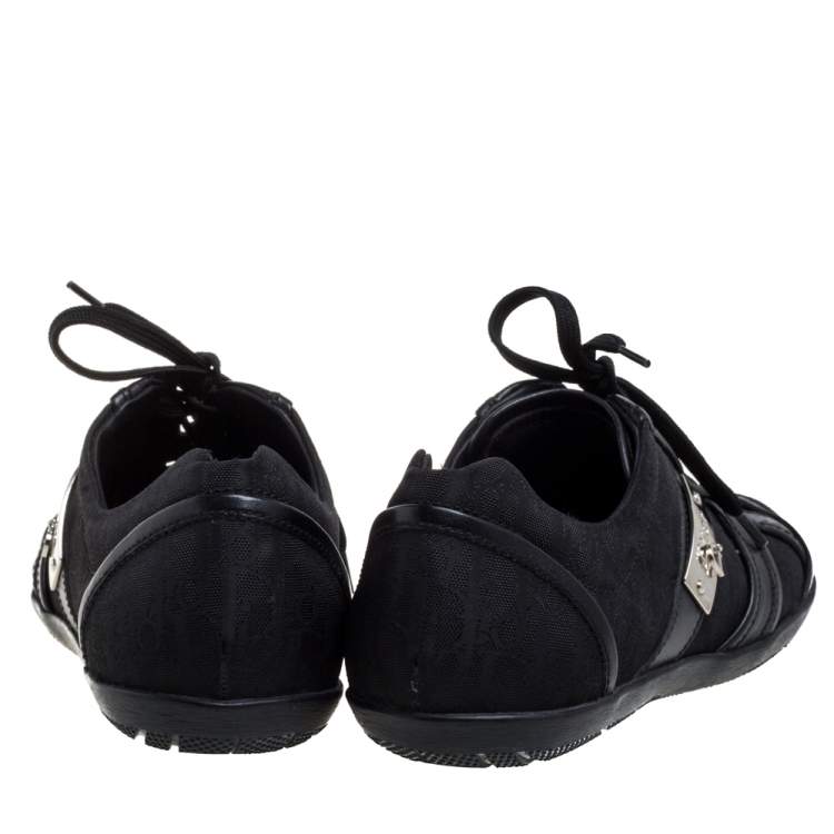 Pre Owned Dior Black Canvas And Leather Trim Low Top Sneakers Size 37