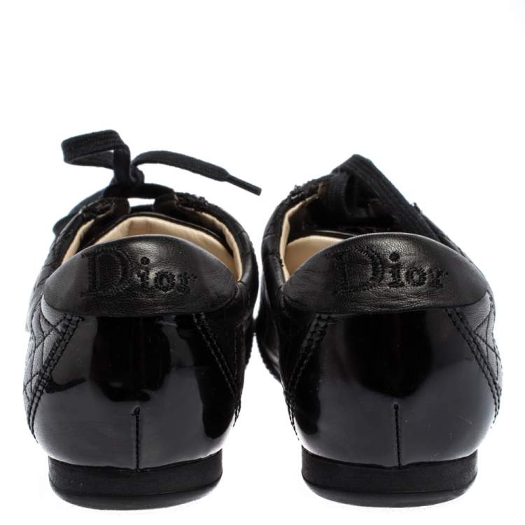 Pre Owned Dior Black Cannage Leather Low Top Sneakers Size 37