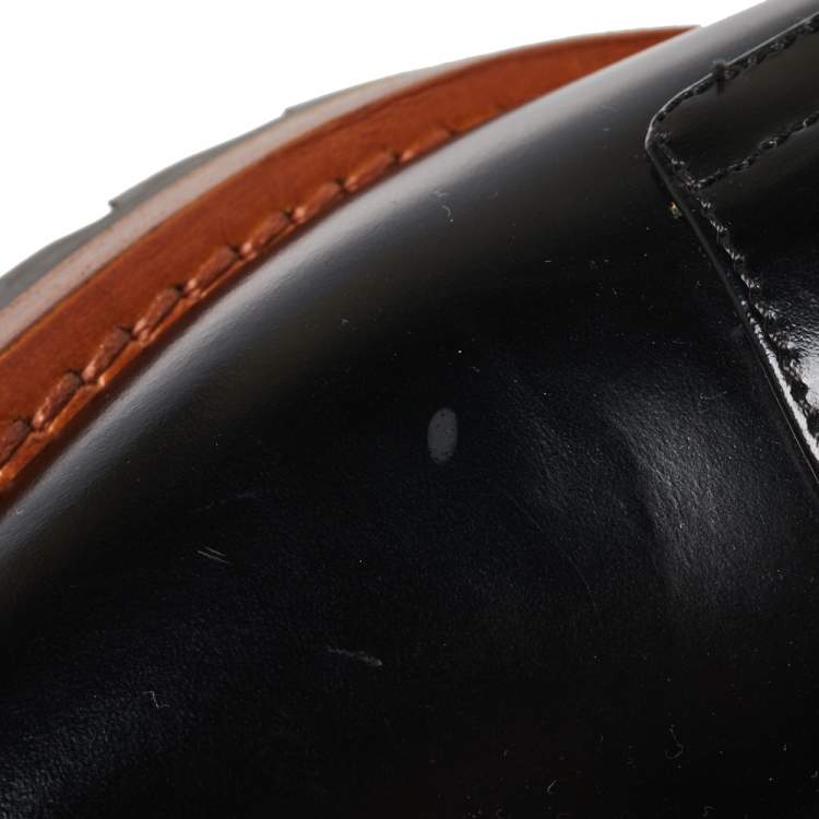 Pre Owned Dior Black Leather Lace Up Derby Size 38