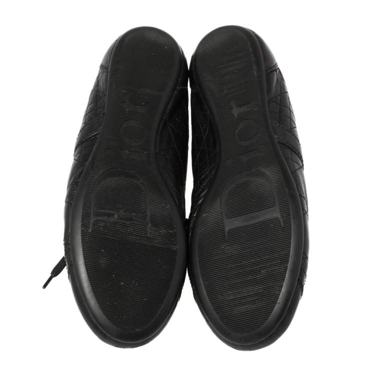 Pre Owned Dior Black Cannage Leather Low Top Sneakers Size 39.5