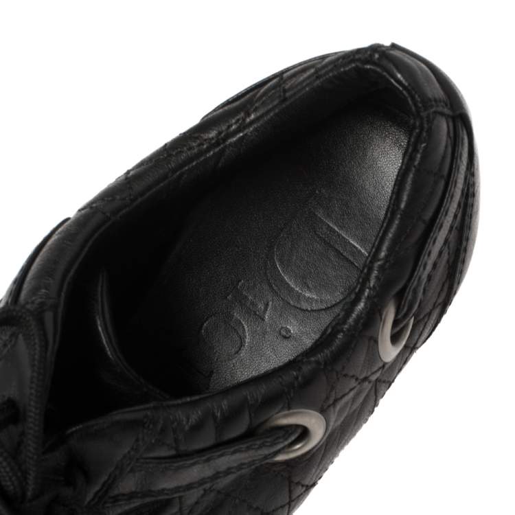 Pre Owned Dior Black Cannage Leather Low Top Sneakers Size 39.5