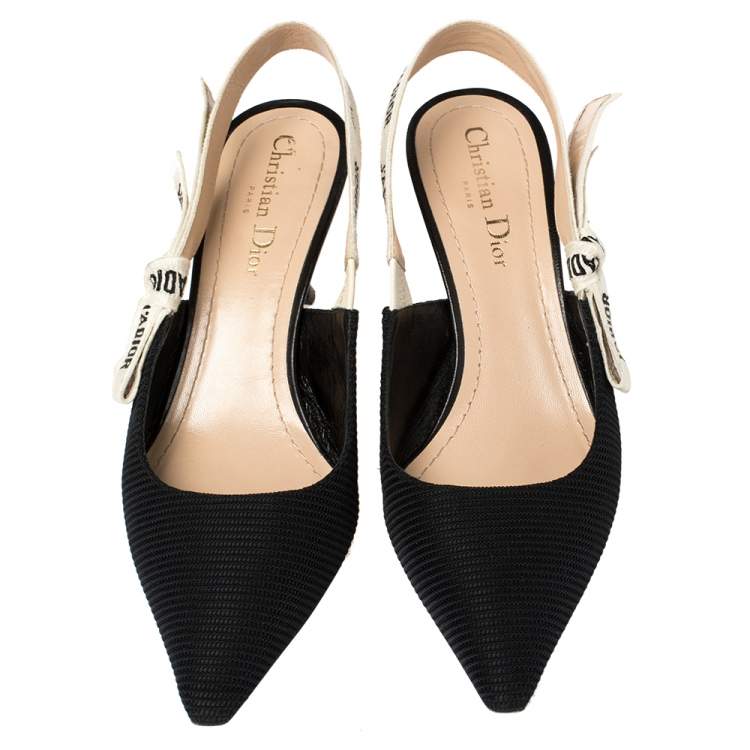Pre Owned Dior Black Technical Canvas J'adior Slingback Sandals Size 38