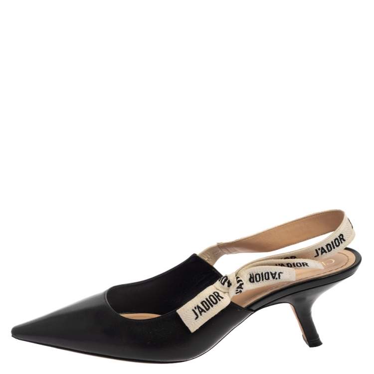 Pre Owned Dior Black Leather J'Adior Slingback Sandals Size 41