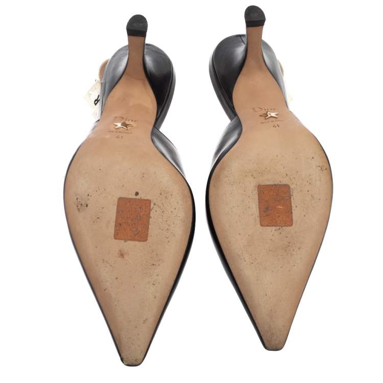 Pre Owned Dior Black Leather J'Adior Slingback Sandals Size 41
