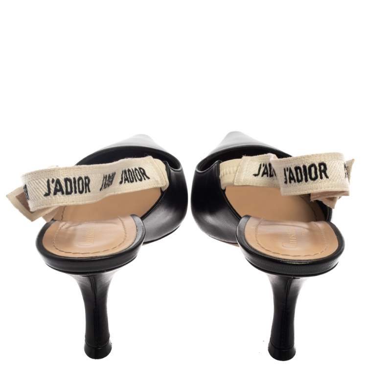 Pre Owned Dior Black Leather J'Adior Slingback Sandals Size 41