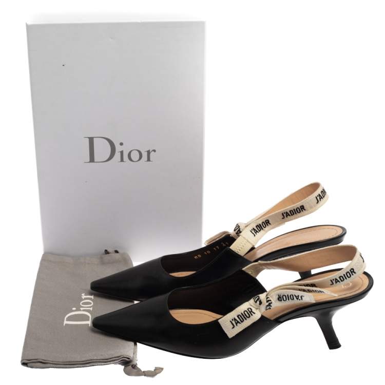 Pre Owned Dior Black Leather J'Adior Slingback Sandals Size 41