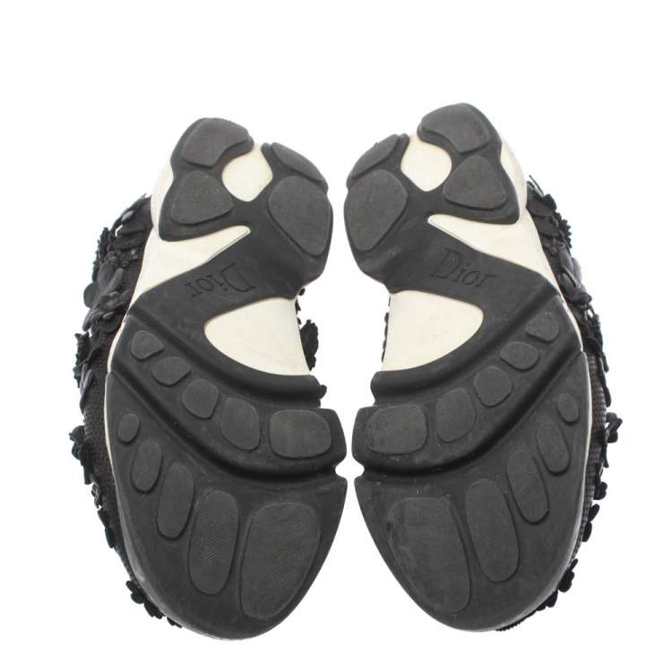Pre Owned Dior Black Leather Fusion Low Top Sneakers Size 37