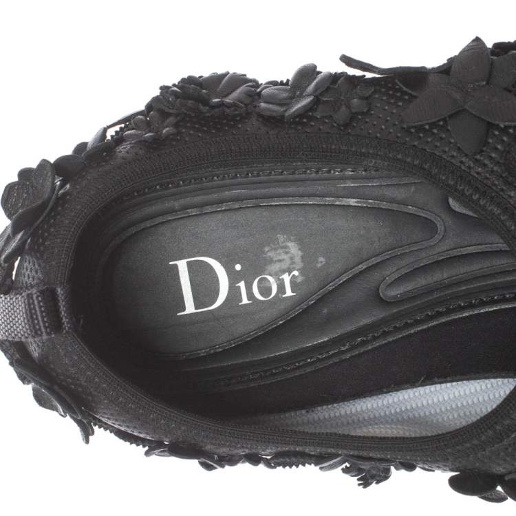 Pre Owned Dior Black Leather Fusion Low Top Sneakers Size 37