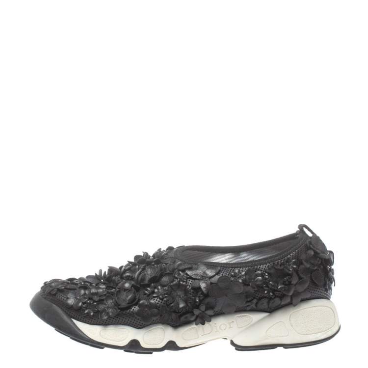 Pre Owned Dior Black Leather Fusion Low Top Sneakers Size 37