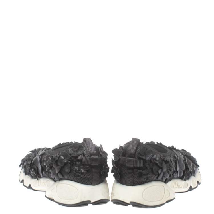 Pre Owned Dior Black Leather Fusion Low Top Sneakers Size 37