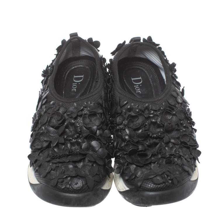 Pre Owned Dior Black Leather Fusion Low Top Sneakers Size 37