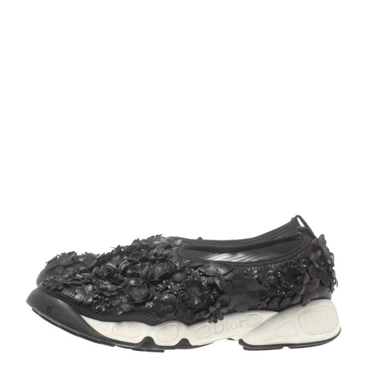 Pre Owned Dior Black Leather Fusion Low Top Sneakers Size 37