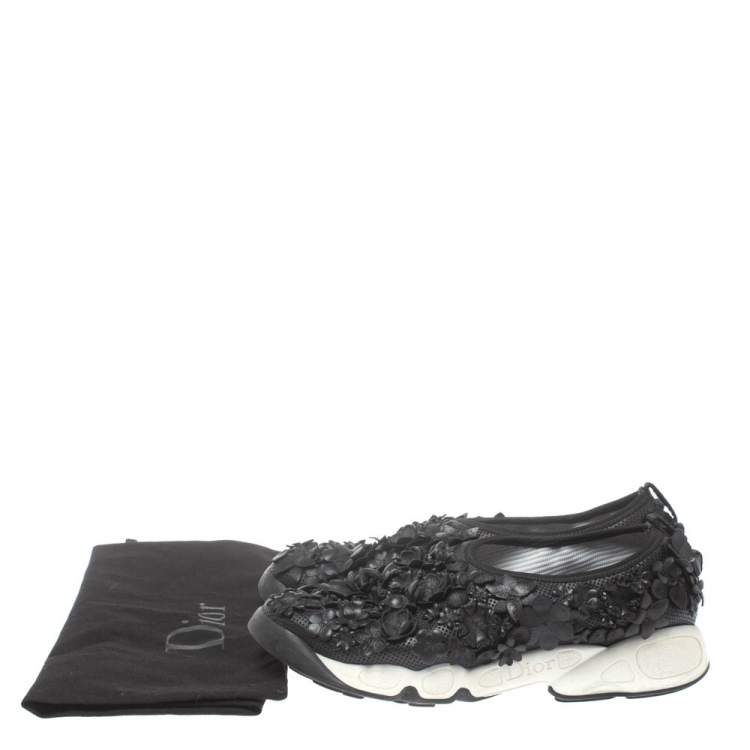 Pre Owned Dior Black Leather Fusion Low Top Sneakers Size 37