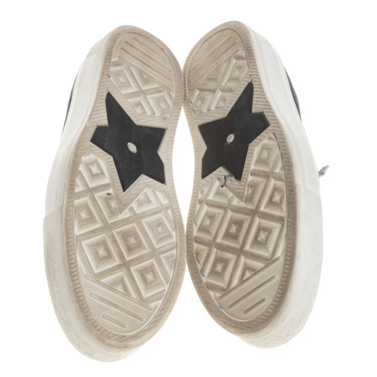 Pre Owned Dior Blue Canvas And White Cotton Trim Walk'N'Dior Low Top Sneakers Size 37