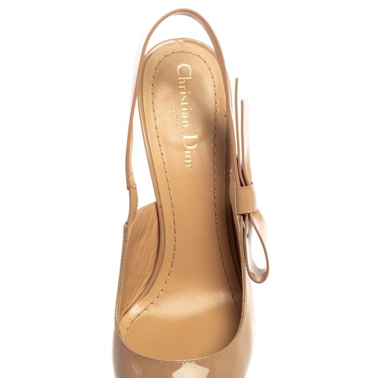 Pre Owned Dior Nude Patent Leather Sweet D J'adior Pumps Size 40