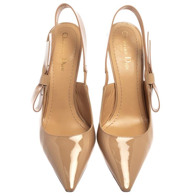 Pre Owned Dior Nude Patent Leather Sweet D J'adior Pumps Size 40