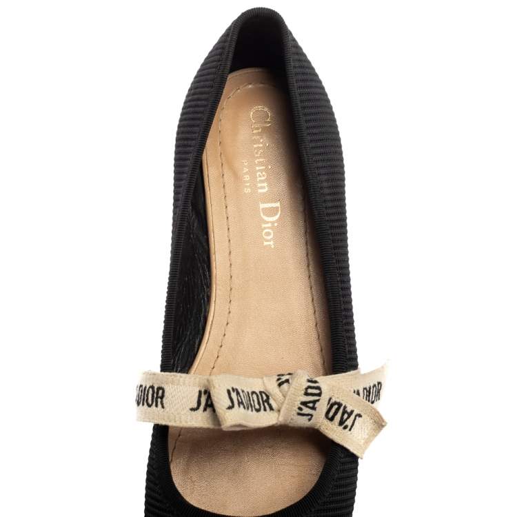 Pre Owned Dior Black Fabric  Ballerina Flat Size 37.5