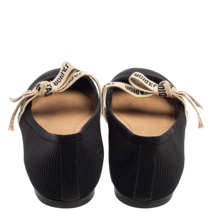 Pre Owned Dior Black Fabric  Ballerina Flat Size 37.5