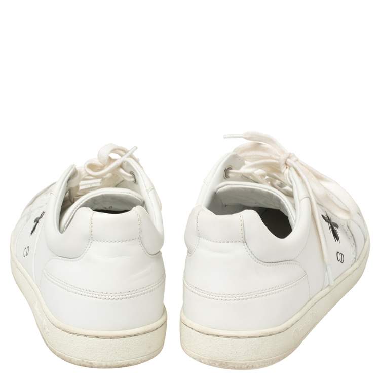 Pre Owned Dior White Suede And Leather D Bee Low Top Sneakers Size 38