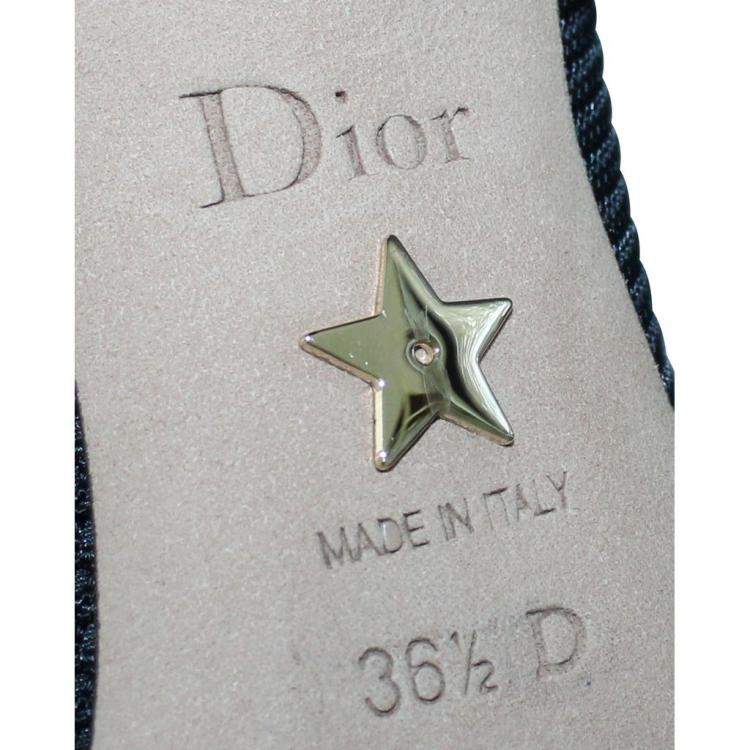 Pre Owned Dior Black Technical Fabric J'adior Ribbon Pointed Toe Pumps Size 36.5