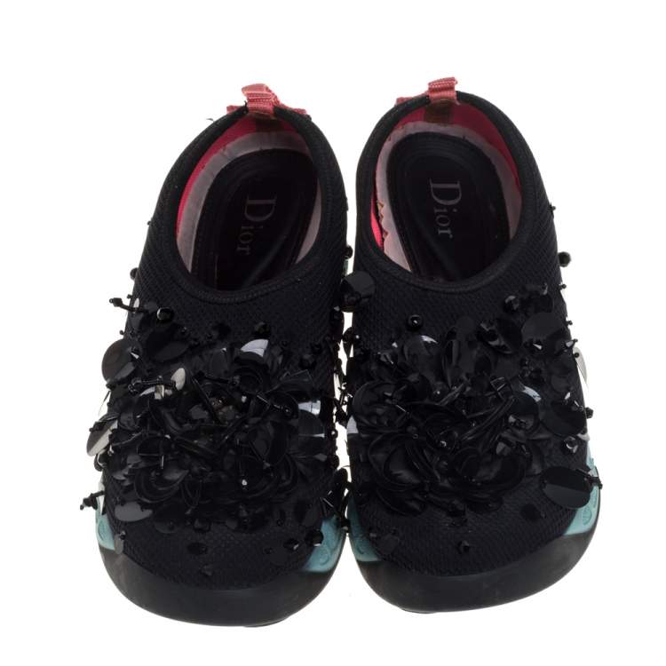 Pre Owned Dior Black Mesh Fusion Sneakers Size 35.5