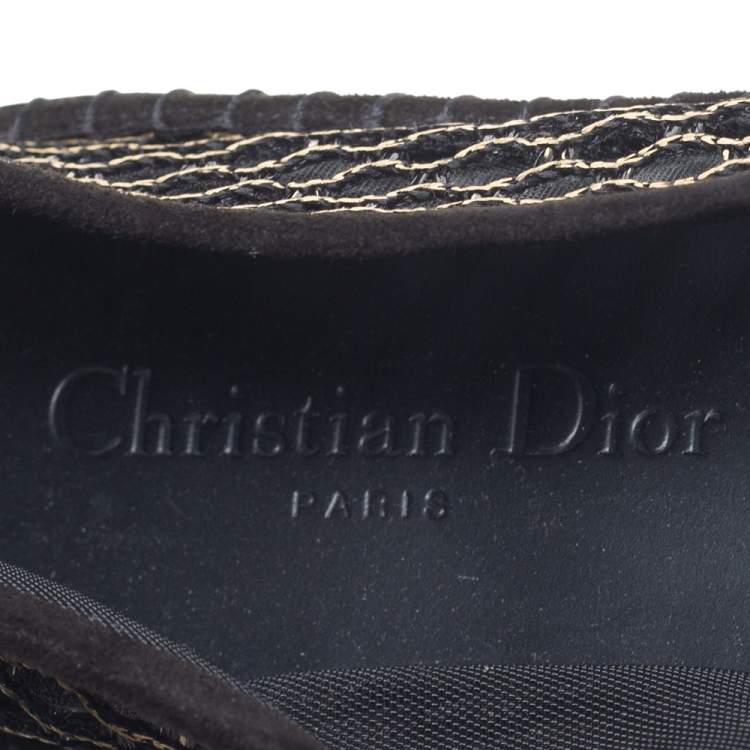 Pre Owned Dior Black Mesh And Suede Nicely D Espadrilles Size 37.5