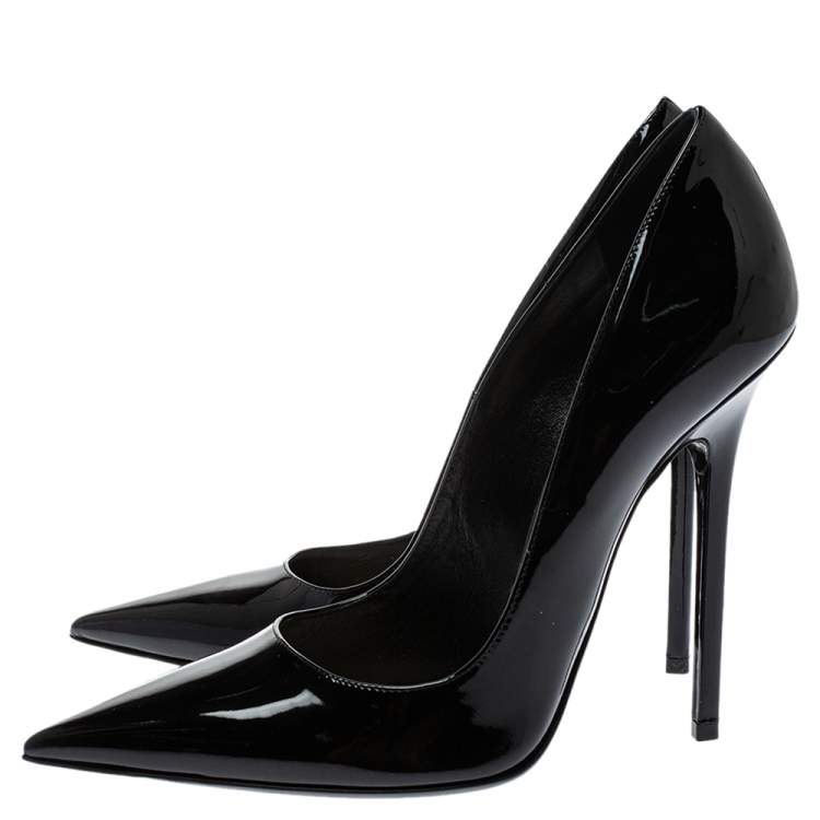 Pre Owned Dior Black Patent Leather Cherie Pointed Toe Pumps Size 40