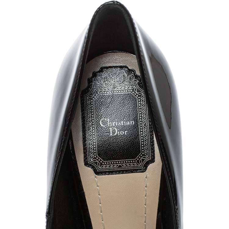 Pre Owned Dior Black Patent Leather Cherie Pointed Toe Pumps Size 40