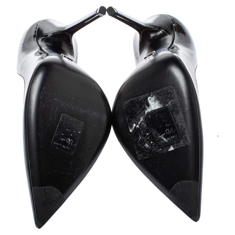Pre Owned Dior Black Patent Leather Cherie Pointed Toe Pumps Size 40