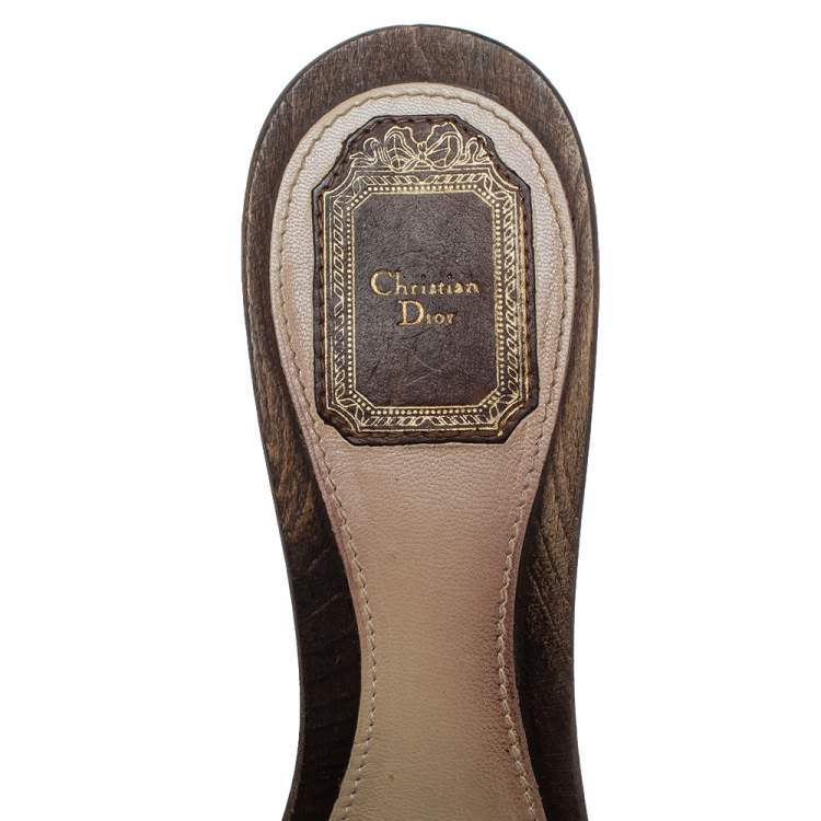 Pre Owned Dior Brown Leather Platform  Sandals Size 40.5