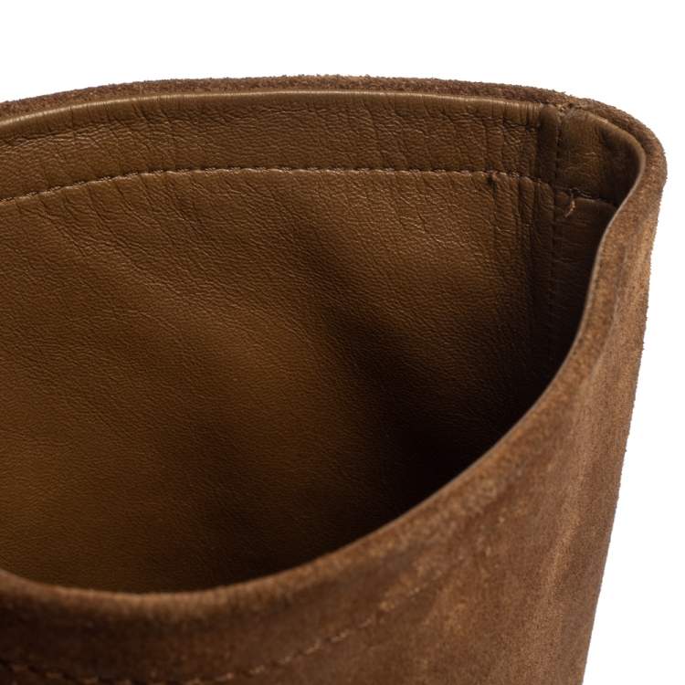 Pre Owned Dior Brown Suede Knee Length  Boots Size 37
